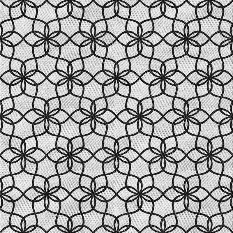 Tapis gris/zone noire à motifs, Carré 6 pi