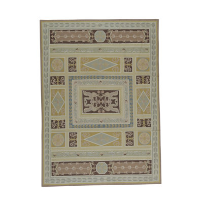 Hand-Knotted High-Quality Brown and Multi-Colored Area Rug