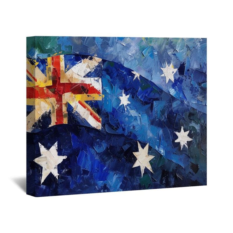 "Drapeau australien" sur toile, H 16 po x l 16 po
