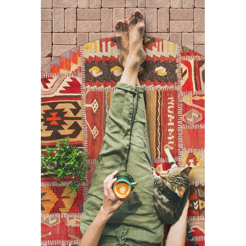 Adryen Moroccan Vinyl Machine Printed Area Rug, Rectangle 200 x 200cm