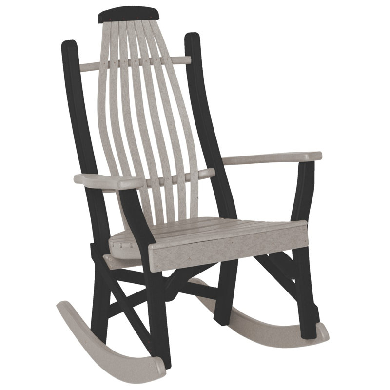 Chaise berçante Bentwood, Gris clair et noir