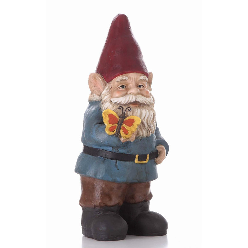  Gnome Holding Butterfly Statue