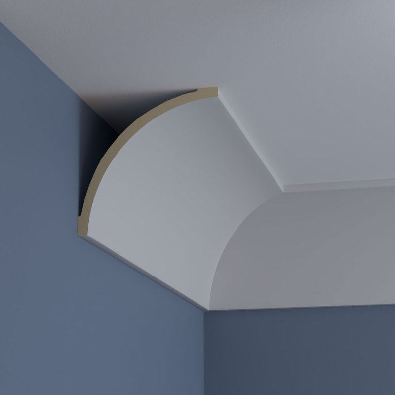 Primed White Polyurethane Geometric Crown Moulding Sample