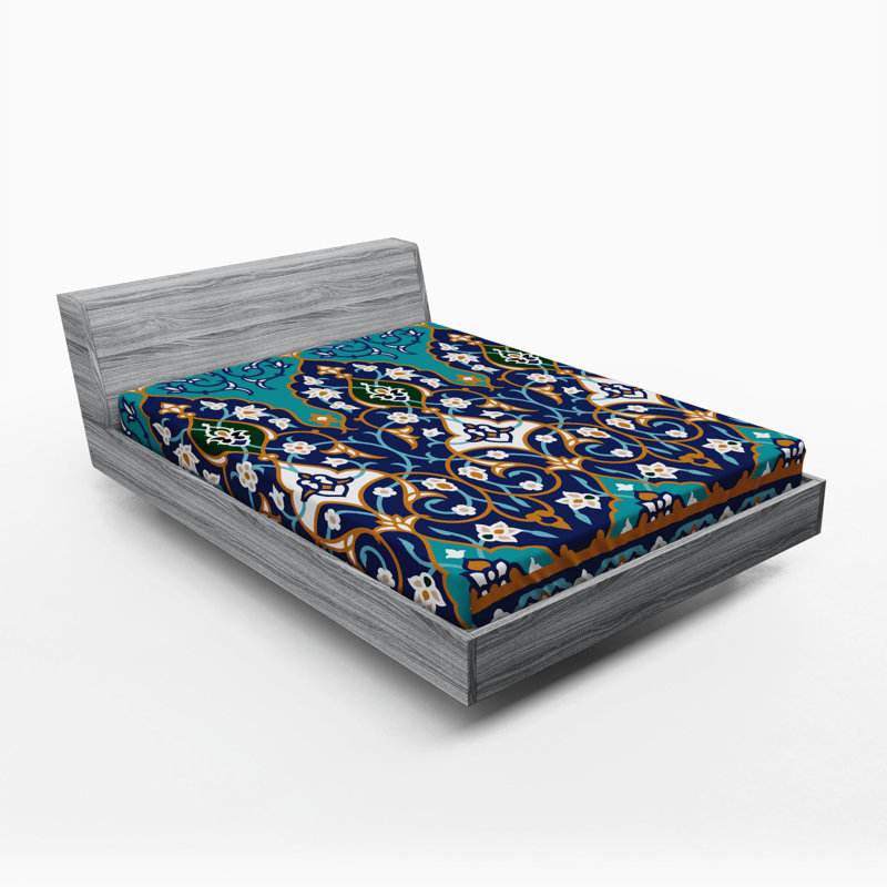 Microfiber Floral Fitted Sheet, Full Fitted Sheet