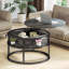 Table basse extensible à cadre rond avec rangement 31,5 po Rothwell-138853765-199618430