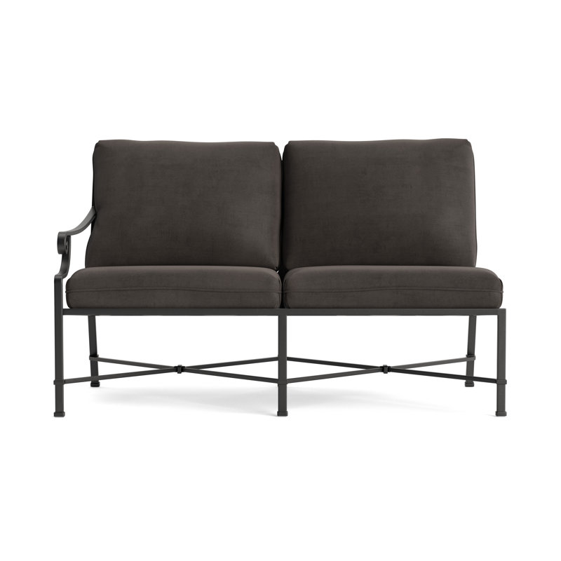 Venetian Outdoor 2 - Seat Loveseat, Textured Pewter, Fusion Charcoal