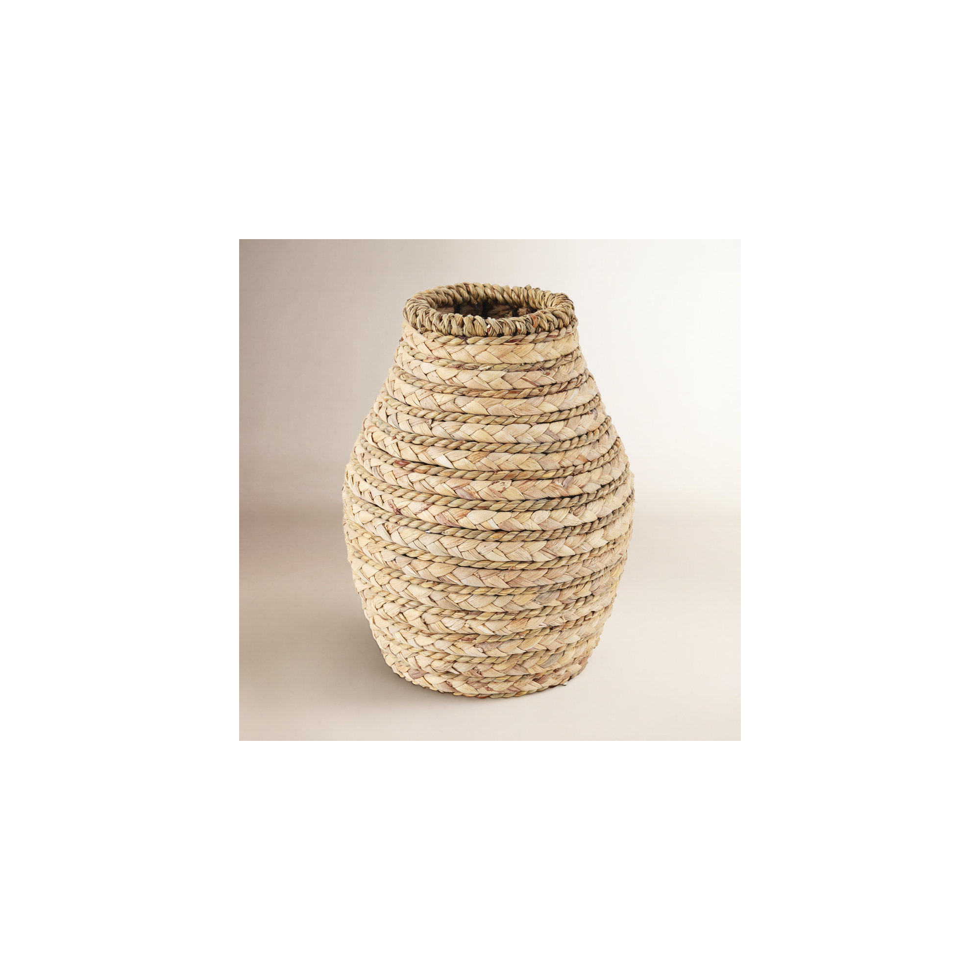 Handmade Seagrass Table Vase, 10.3" H x 7.8" W x 7.75" D