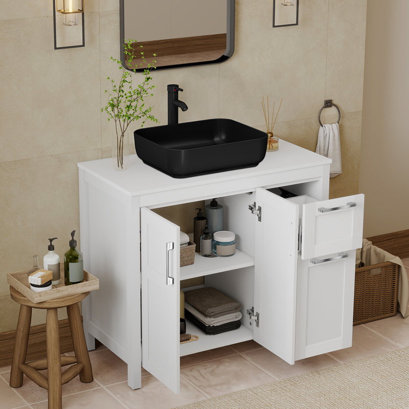 Ensemble de meuble-lavabo simple 36 po avec lavabo 36 po, Blanc