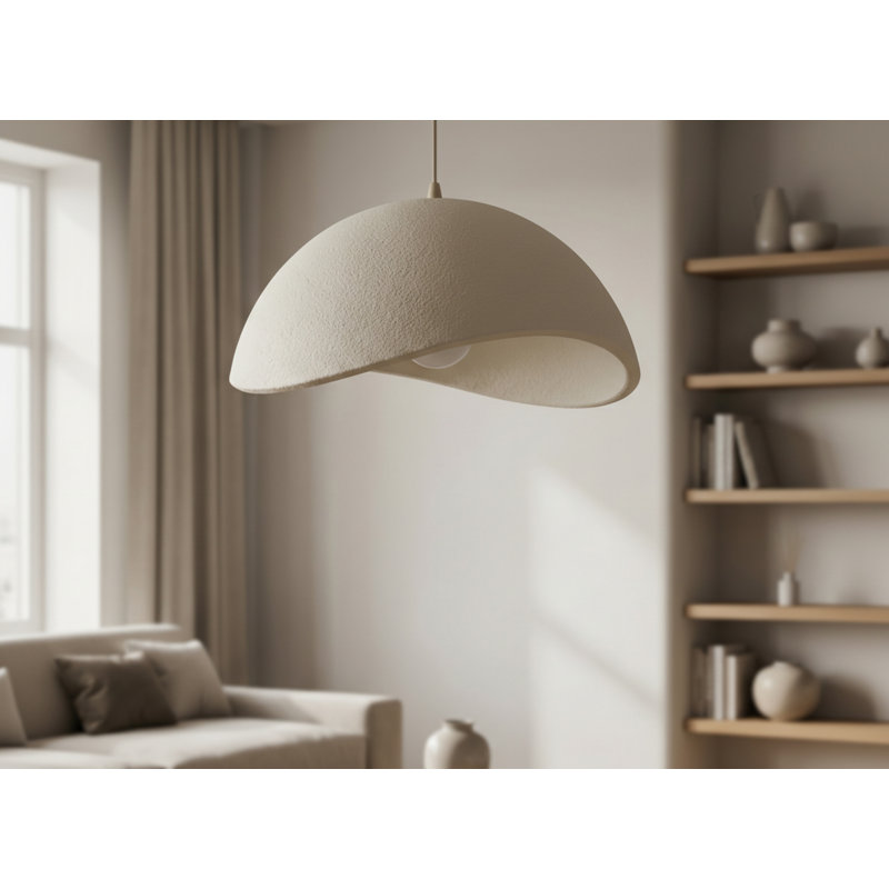 Pilar 1 Light Pendant, 11" H x 19.75" W x 15.75" D, Matte Beige