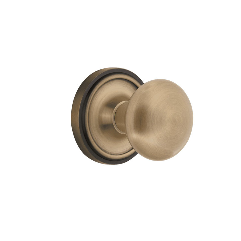 Rosette classique avec bouton de porte New York, Laiton antique