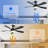 52 Inch Modern Ceiling Fan With 3 Color Dimmable 5 ABS Blades Remote Control Reversible DC Motor With Led Light-222484074