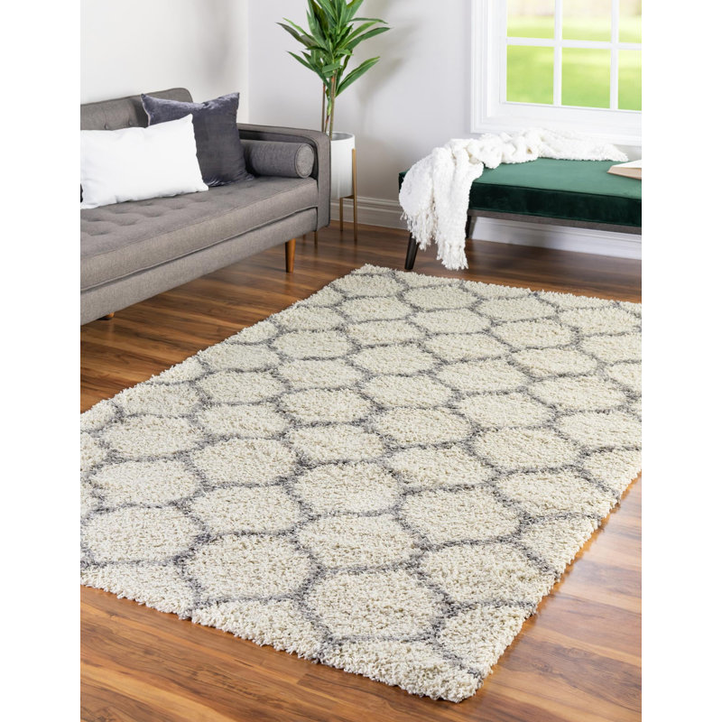 Tapis à poils longs rouge Barrel Studio® Ruby, Rectangle 10 pi x 13 pi