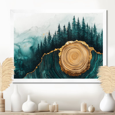 Paysage de forêt de pins de Ginicoti sur Emerald Horizon IV - forêt, art mural