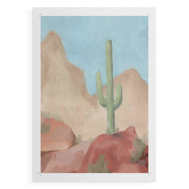 Sunny Saguaro III - Impression sur toile seulement - NON-CADRE, H 12 po x l 8 po