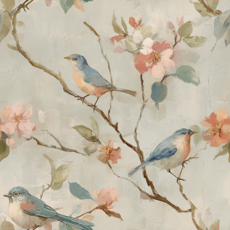 Décoration murale d'oiseau aquarelle, Non-Woven Non-Pasted