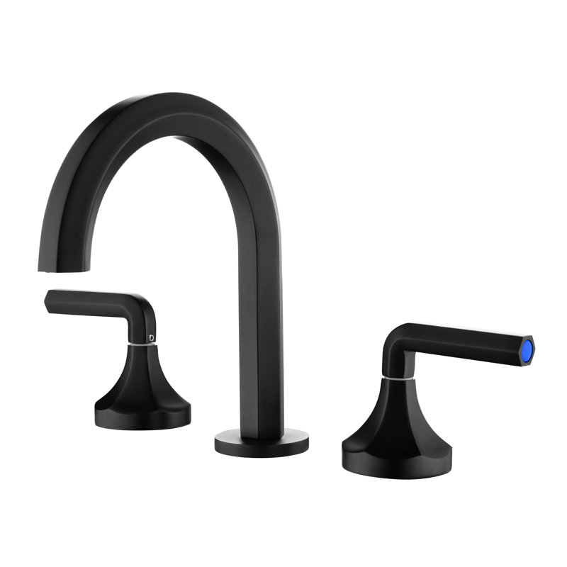 Robinet de salle de bain à large entraxe, Noir