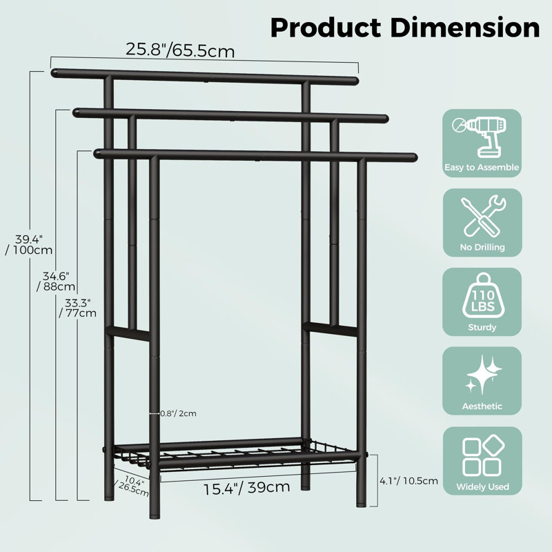 3-Tier Freestanding Towel Drying Rack