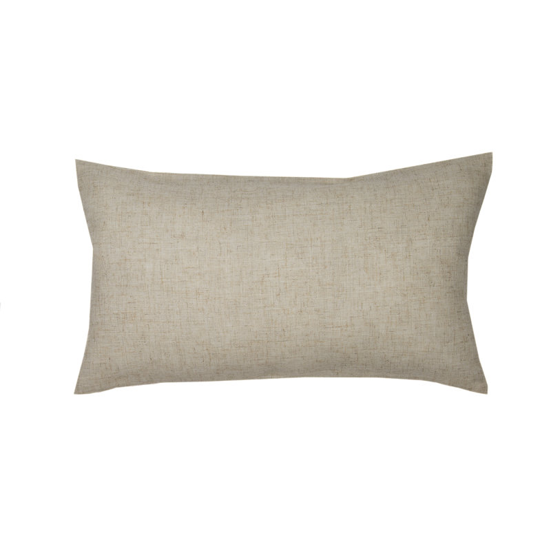 Believe Embroidered Beige and Red Christmas Pillow, 12 by 20-Inch