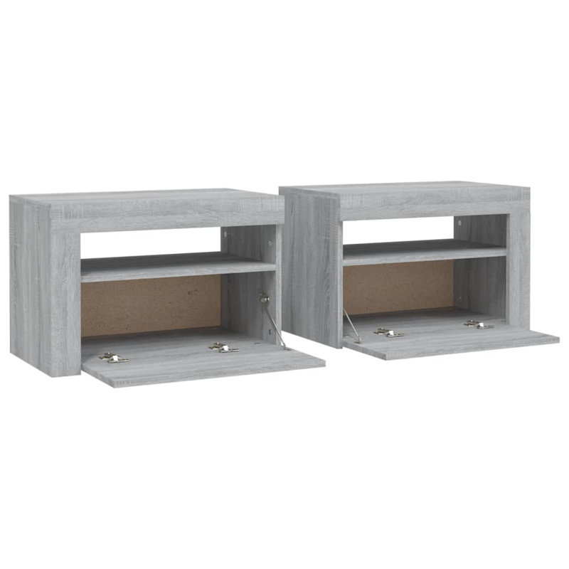 Aamirah 60 cm W Bedside Table, Grey Sonoma