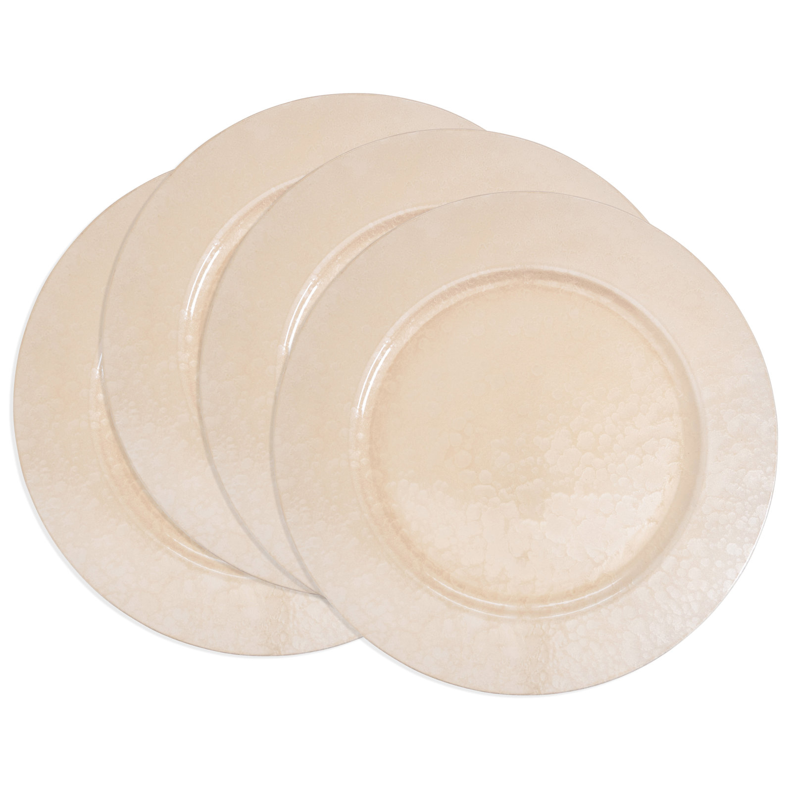 Soft Glow Faux Mother of Pearl Charger Plate (Set of 4), Tan