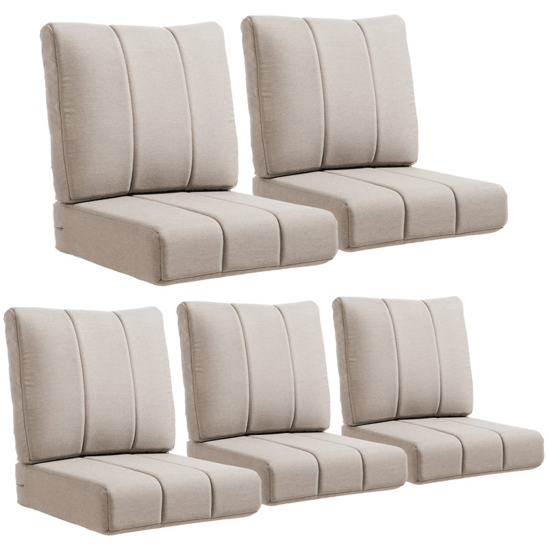Tracie 24"W X 24"D Outdoor Deep Seating Cushion Set For Patio Furiture, Beige, 5