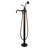 Kingston Brass Arcticstone 65-Inch Solid Surface Oval Double Ended Freestanding Tub With Faucet Combo And Drain-114103885