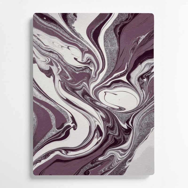 Abstrait art fluide 94, art mural en métal brun, H 12 po x l 18 po