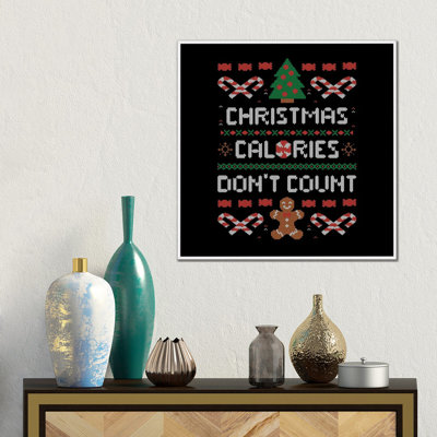 «Christmas Calories Don't», reproduction d'art sur toile encadrée