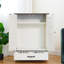 Station d'alimentation pour chien, armoire de rangement pour nourriture pour chien avec bols cachés pour chien, panneau réglable, crochets, pour chiens de taille moyenne, blanc