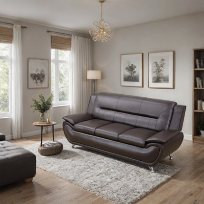 79' ' faux leather minimalist sofa