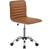 Correen PU Leather Low Back Armless Desk Chair