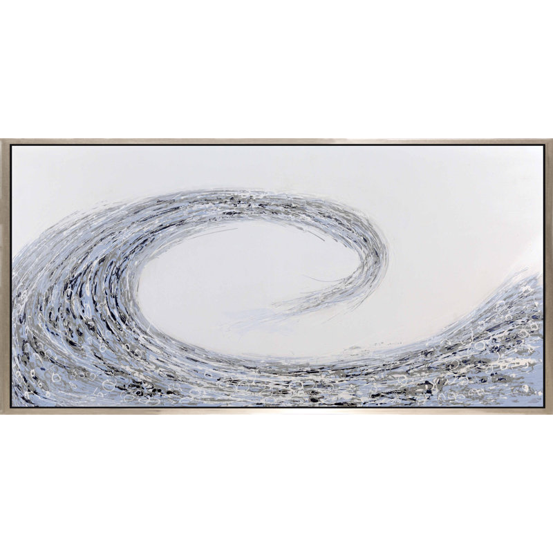Vague - cadre flottant, peinture sur toile