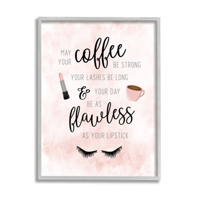 «Inspirational Flawless Expression Glam Lash Coffee Calligraphy» par Natalie Carpentieri - cadre flottant, impression sur toile