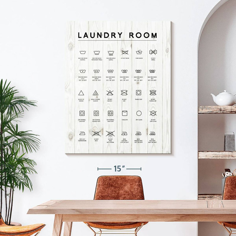 " Laundry Room Guidelines " Print, 45" H x 36" W x 1.25" D