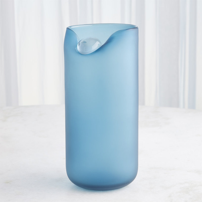 Poise Vase, 12.75" H x 5.75" W x 5.75" D, Blue