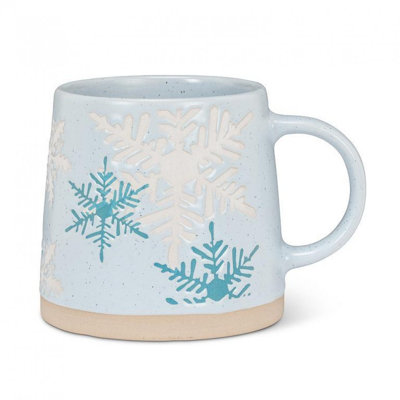 Wide Base Mug With Snowflakes