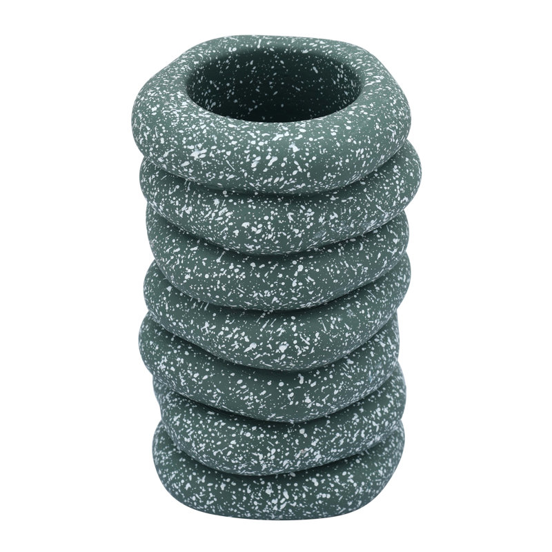 Gabby Speckled Green Cairn Vase, Green