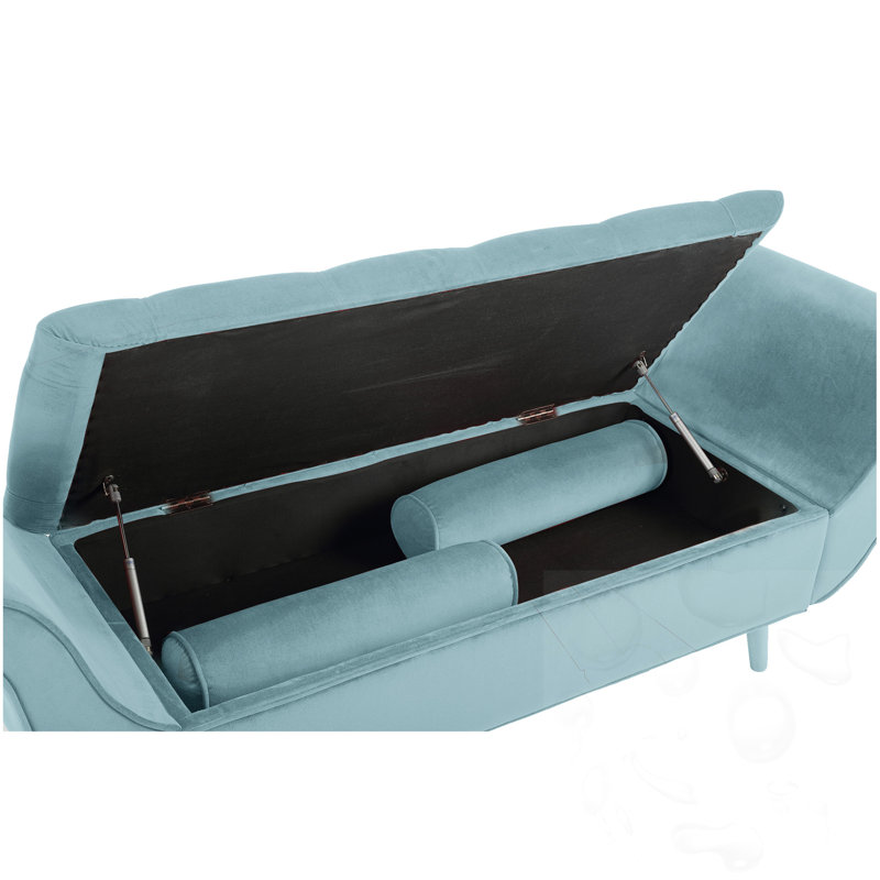 Tufted Long Bench With Storage, Blue