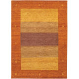 Chelsea Wool Striped Area Rug in Light Tan/Orange