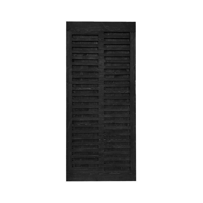 Porte de grange lambrissée peinte en bois sans trousse de quincaillerie d'installation, Noir, 38 po x 84 po