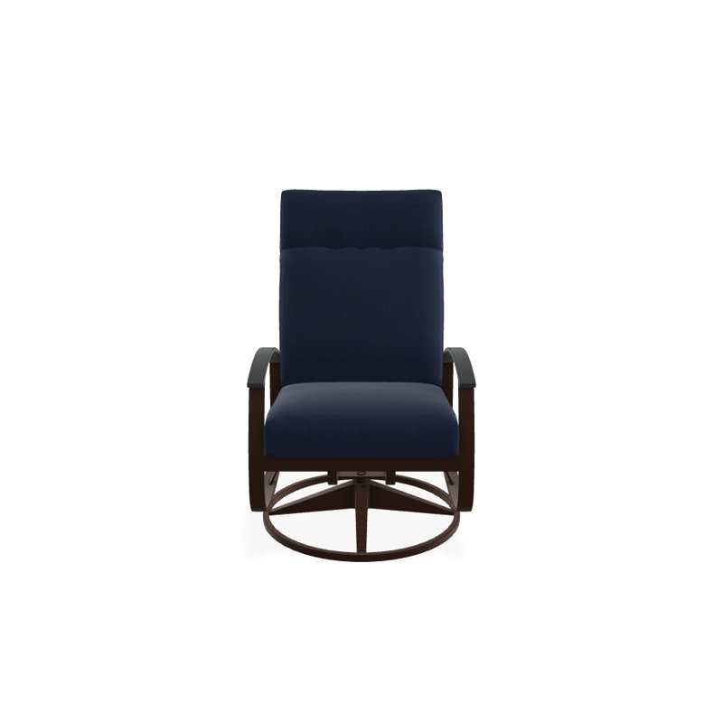 Chaise berçante pivotante réglable avec coussins Askar, Mélange indigo, Graphite classique P30, Kona texturé