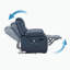  Fauteuil inclinable à massage et à chaleur de 37 po de largeur avec télécommande et poche latérale avec revêtement facile d'entretien-117434816