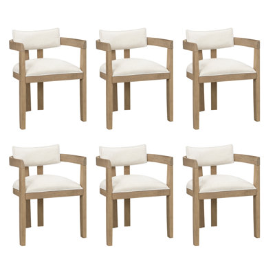 Linen Upholstered Armchair in Beige