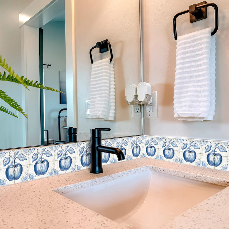 Cornflower Blue Vinyl Peel and Stick Mosaic Tile Set