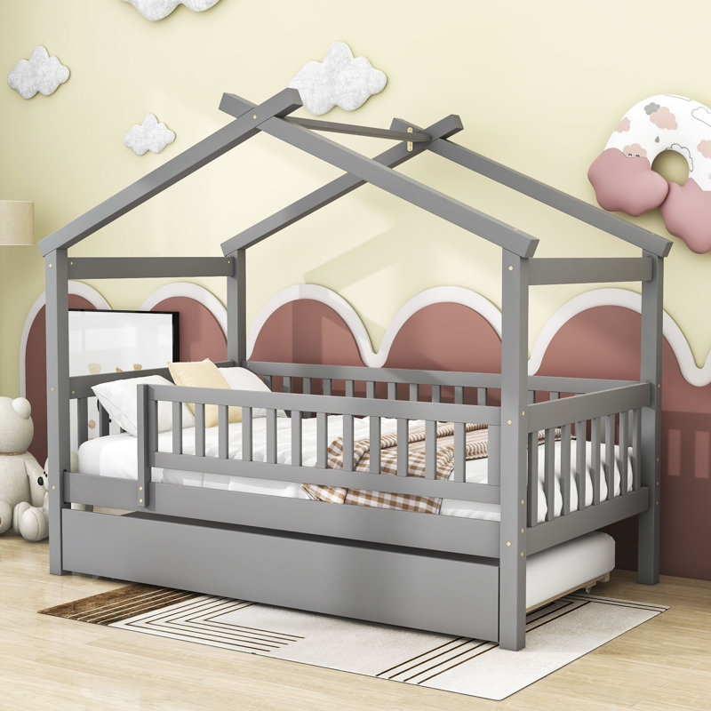 Pontoosuc Wood Daybed with Twin Size Trundle, Gray, Twin