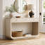 Console de style antique, 3 tiroirs de rangement, tablette de présentation, pieds courbés, placage de paulownia, vestibule / couloir / salon
