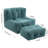 Plush Memory Foam Bean Bag Chair with Ottoman | Ergonomic Lazy Sofa for Adults | Super Soft Modern Design for Living Room/Bedroom/Apartment-332940097