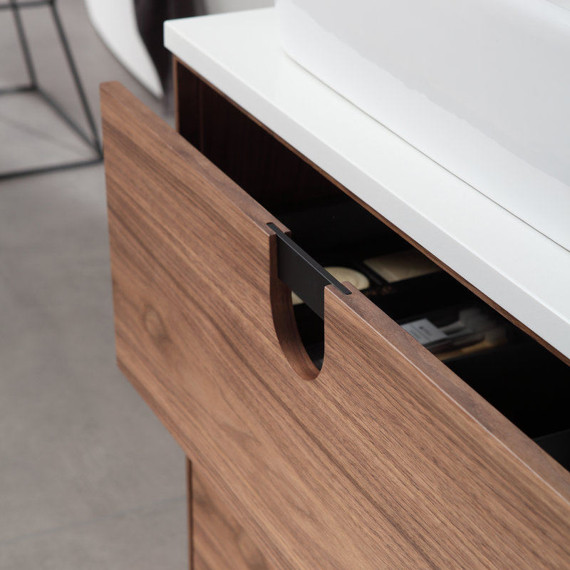 Antonina 29.53" Wide Vanity Set, Walnut