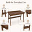 Structure en noyer massif minimaliste avec glissières de tiroir en bois plat et bureau à rebord pour bureau compact-129171691