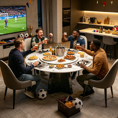 51-Inch Round Dining Table With 360-Degree Rotating Tray, Suitable For 4-6 People.